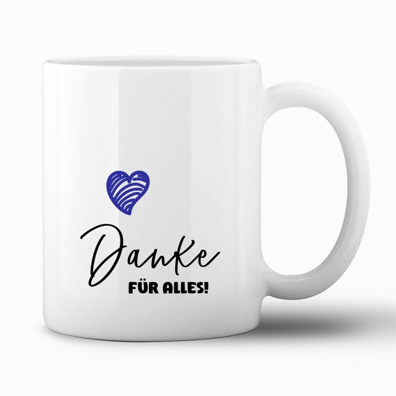 Tasse "Danke für alles!" (blau)