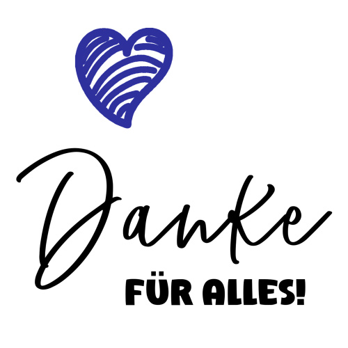 Tasse »Danke für alles!« (blau)
