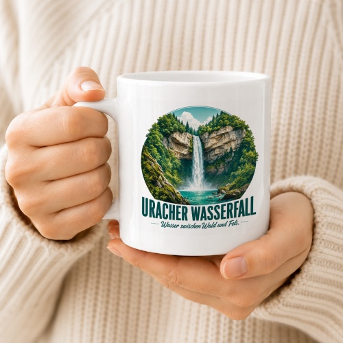 Tasse »Uracher Wasserfall Wasser zwischen Wald und Fels.«