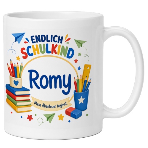 Tasse »Endlich Schulkind Romy Mein Abenteuer...