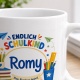 Tasse »Endlich Schulkind Romy Mein Abenteuer beginnt.«