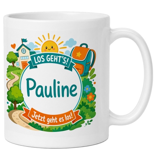 Tasse »Los gehts! Pauline Jetzt geht es los!«