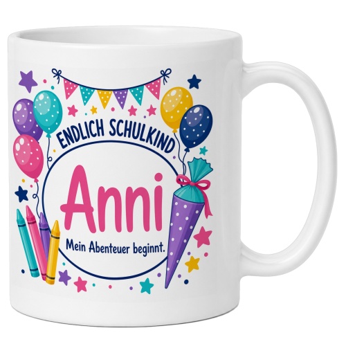 Tasse »Endlich Schulkind Anni Mein Abenteuer...