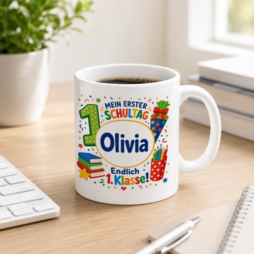 Tasse »Mein erster Schultag Olivia Endlich 1....