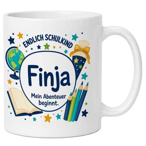 Tasse »Endlich Schulkind Finja Mein Abenteuer...