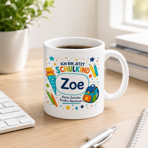 Tasse »Ich bin jetzt Schulkind Zoe«