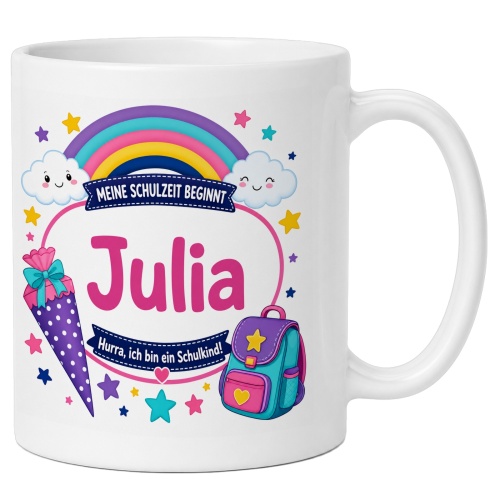Tasse »Meine Schulzeit beginnt Julia«