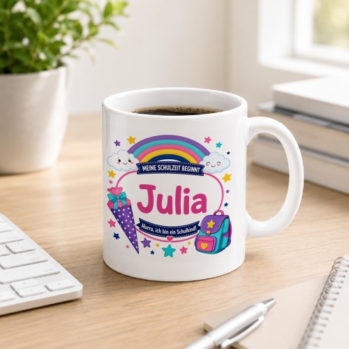 Tasse »Meine Schulzeit beginnt Julia«