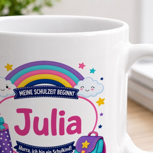 Tasse »Meine Schulzeit beginnt Julia«