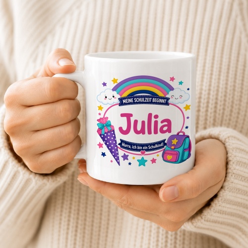Tasse »Meine Schulzeit beginnt Julia«