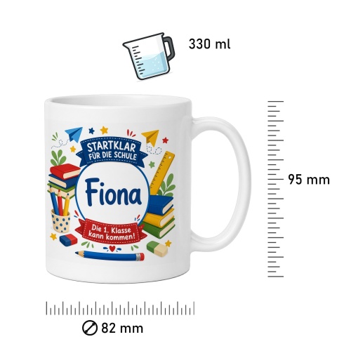 Tasse »Startklar für die Schule Fiona«