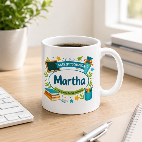 Tasse »Ich bin jetzt Schulkind Martha«