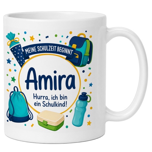 Tasse »Amira Hurra, ich bin ein Schulkind!«