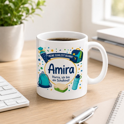 Tasse »Amira Hurra, ich bin ein Schulkind!«