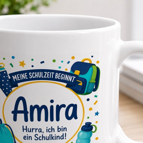 Tasse »Amira Hurra, ich bin ein Schulkind!«