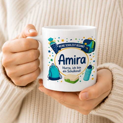 Tasse »Amira Hurra, ich bin ein Schulkind!«