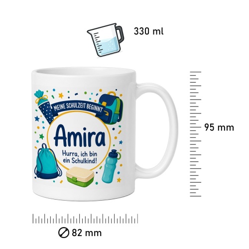 Tasse »Amira Hurra, ich bin ein Schulkind!«