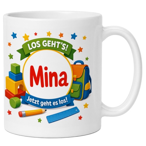 Tasse »Los gehts! Mina Jetzt geht es los!«