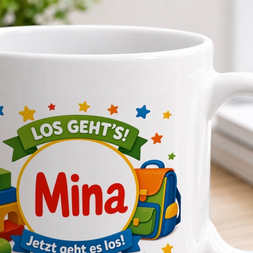 Tasse »Los gehts! Mina Jetzt geht es los!«