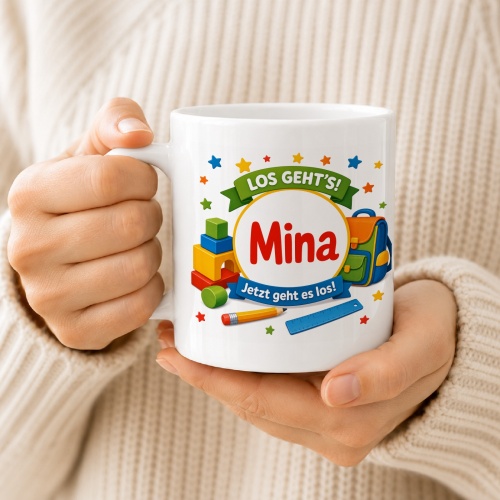 Tasse »Los gehts! Mina Jetzt geht es los!«