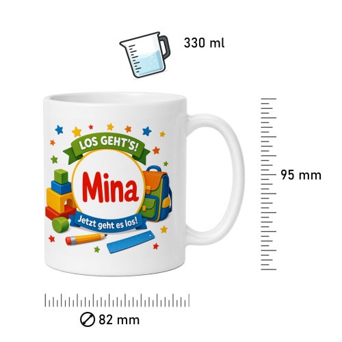 Tasse »Los gehts! Mina Jetzt geht es los!«