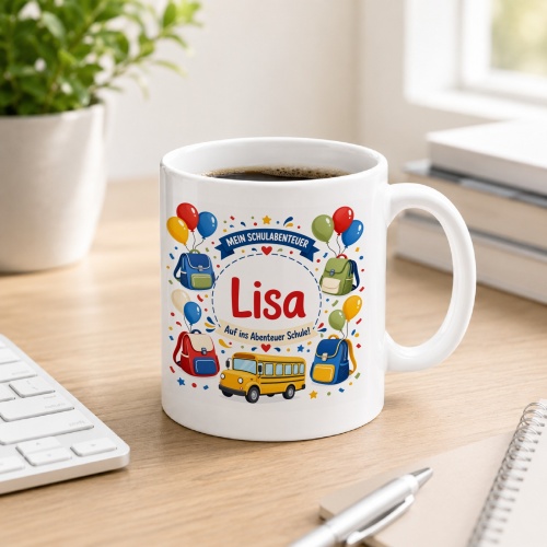 Tasse »Mein Schulabenteuer Lisa Auf ins Abenteuer...