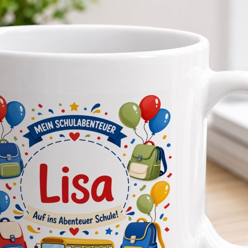 Tasse »Mein Schulabenteuer Lisa Auf ins Abenteuer Schule!«