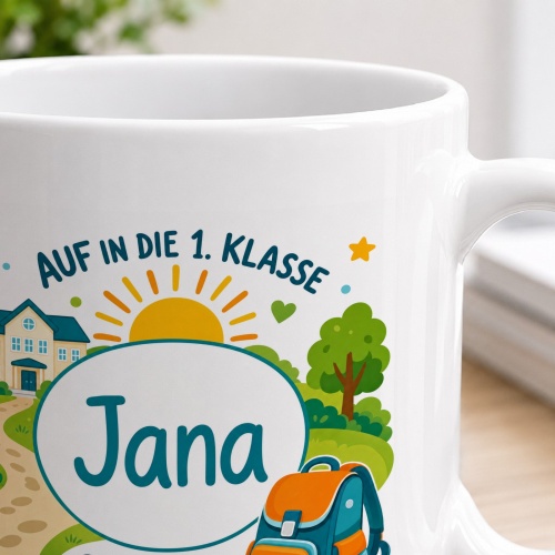 Tasse »Auf in die 1. Klasse Jana«