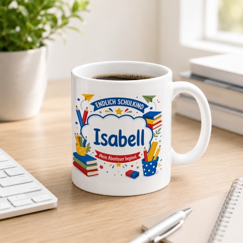Tasse »Endlich Schulkind Isabel Mein Abenteuer...