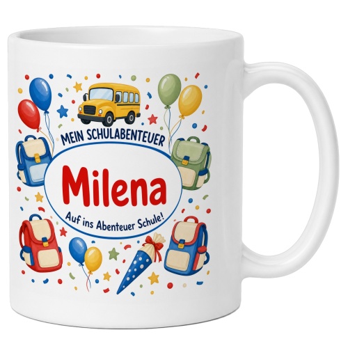 Tasse »Mein Schulabenteuer Milena Auf ins Abenteuer...