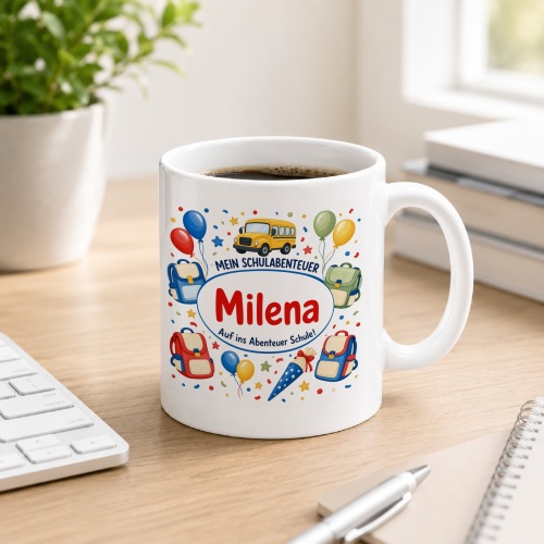 Tasse »Mein Schulabenteuer Milena Auf ins Abenteuer...