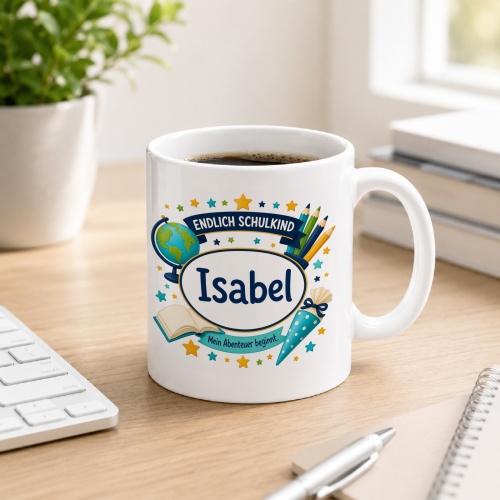 Tasse »Endlich Schulkind Isabel Mein Abenteuer...