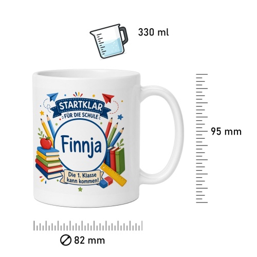 Tasse »Startklar für die Schule Finnja«