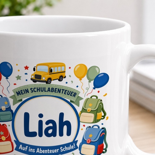 Tasse »Mein Schulabenteuer Liah Auf ins Abenteuer Schule!«