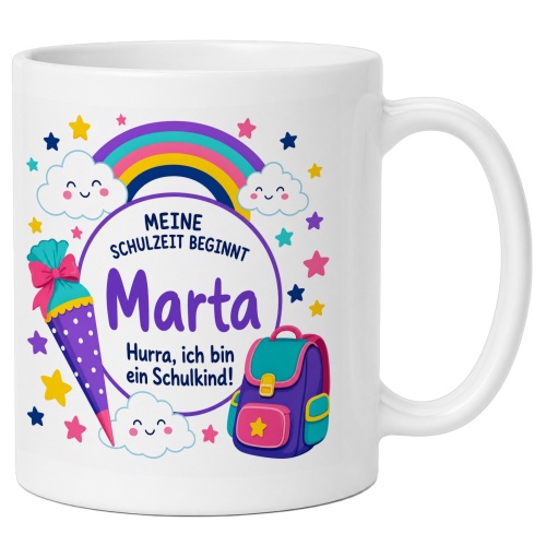 Tasse »Meine Schulzeit beginnt Marta«