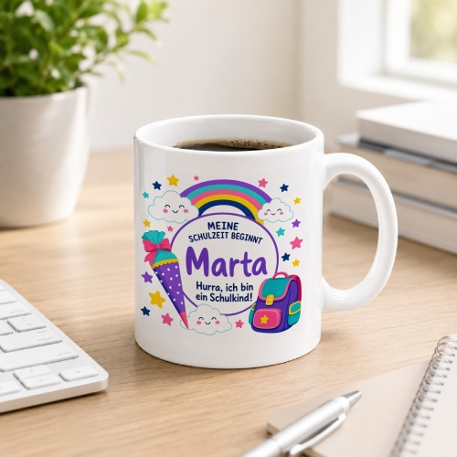 Tasse »Meine Schulzeit beginnt Marta«
