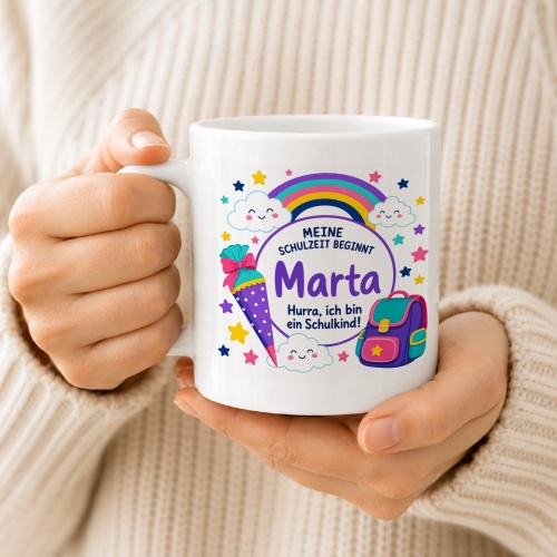 Tasse »Meine Schulzeit beginnt Marta«