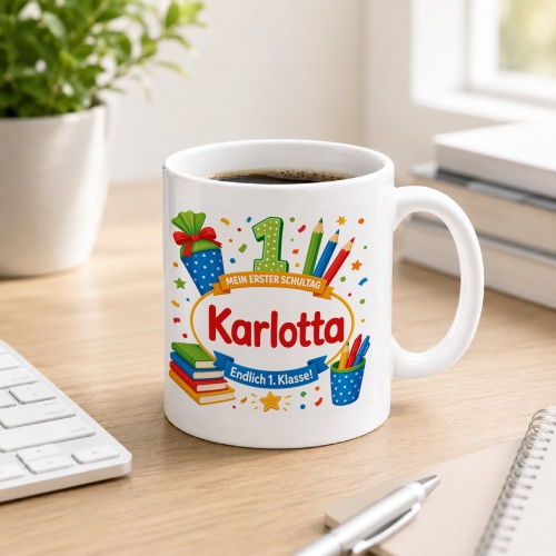 Tasse »Mein erster Schultag Karlotta Endlich 1....