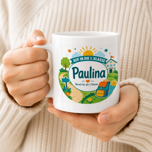 Tasse »Auf in die 1. Klasse Paulina«
