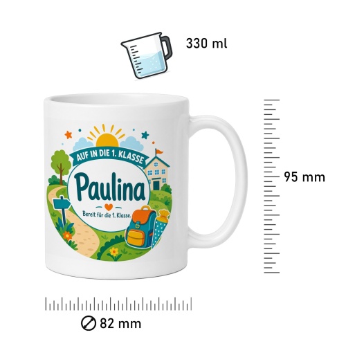 Tasse »Auf in die 1. Klasse Paulina«