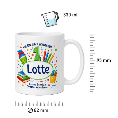 Tasse »Ich bin jetzt Schulkind 1 Lotte«