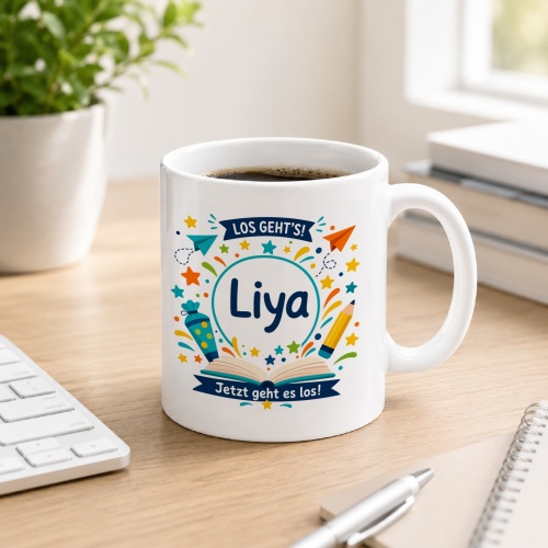 Tasse »Los gehts! Liya Jetzt geht es los!«