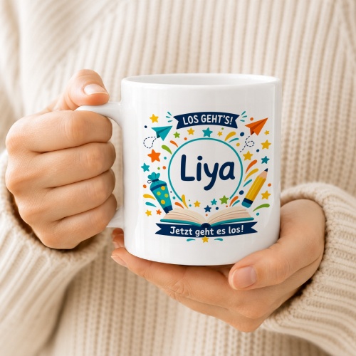 Tasse »Los gehts! Liya Jetzt geht es los!«