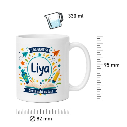 Tasse »Los gehts! Liya Jetzt geht es los!«