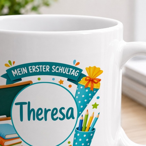 Tasse »Mein erster Schultag Theresa Endlich 1. Klasse!«