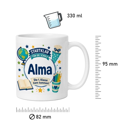 Tasse »Startklar für die Schule Alma«