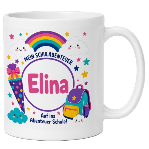 Tasse »Mein Schulabenteuer Elina Auf ins Abenteuer...