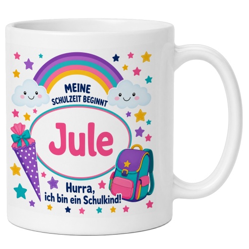 Tasse »Meine Schulzeit beginnt Julie«