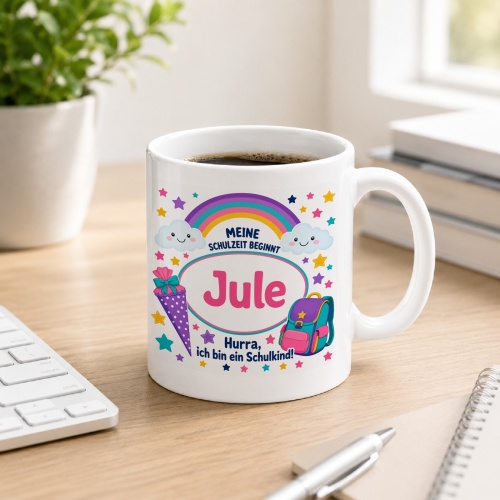 Tasse »Meine Schulzeit beginnt Julie«
