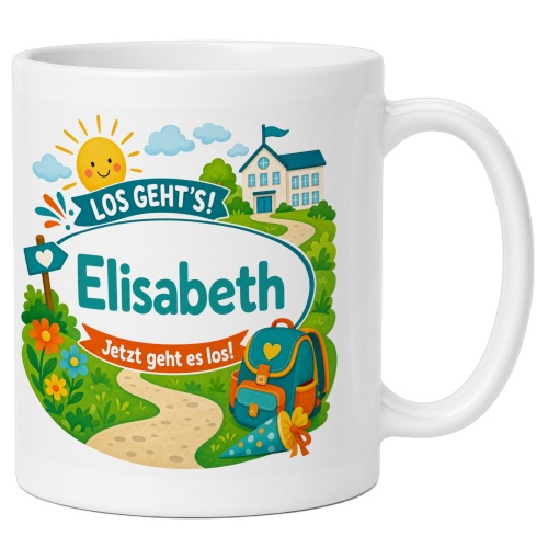 Tasse »Los gehts! Elisabeth Jetzt geht es los!«